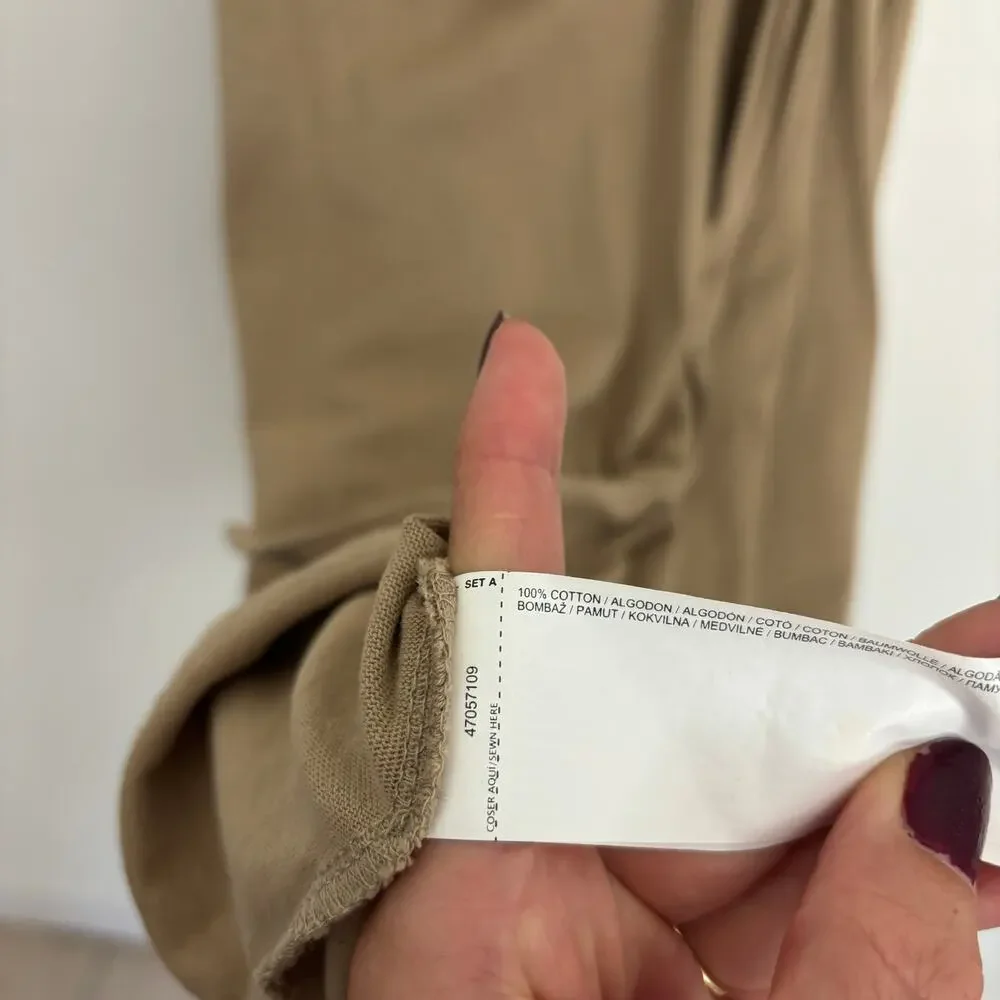 MANGO Cotton Midi Dress Neutral Minimalist Casual - 2
